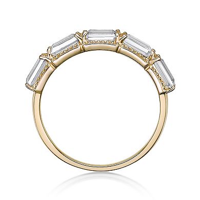 Gemminded 2 Micron Gold Over Silver Lab-Created Opal & Lab-Created White Sapphire Ring