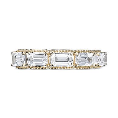 Gemminded 2 Micron Gold Over Silver Lab-Created Opal & Lab-Created White Sapphire Ring