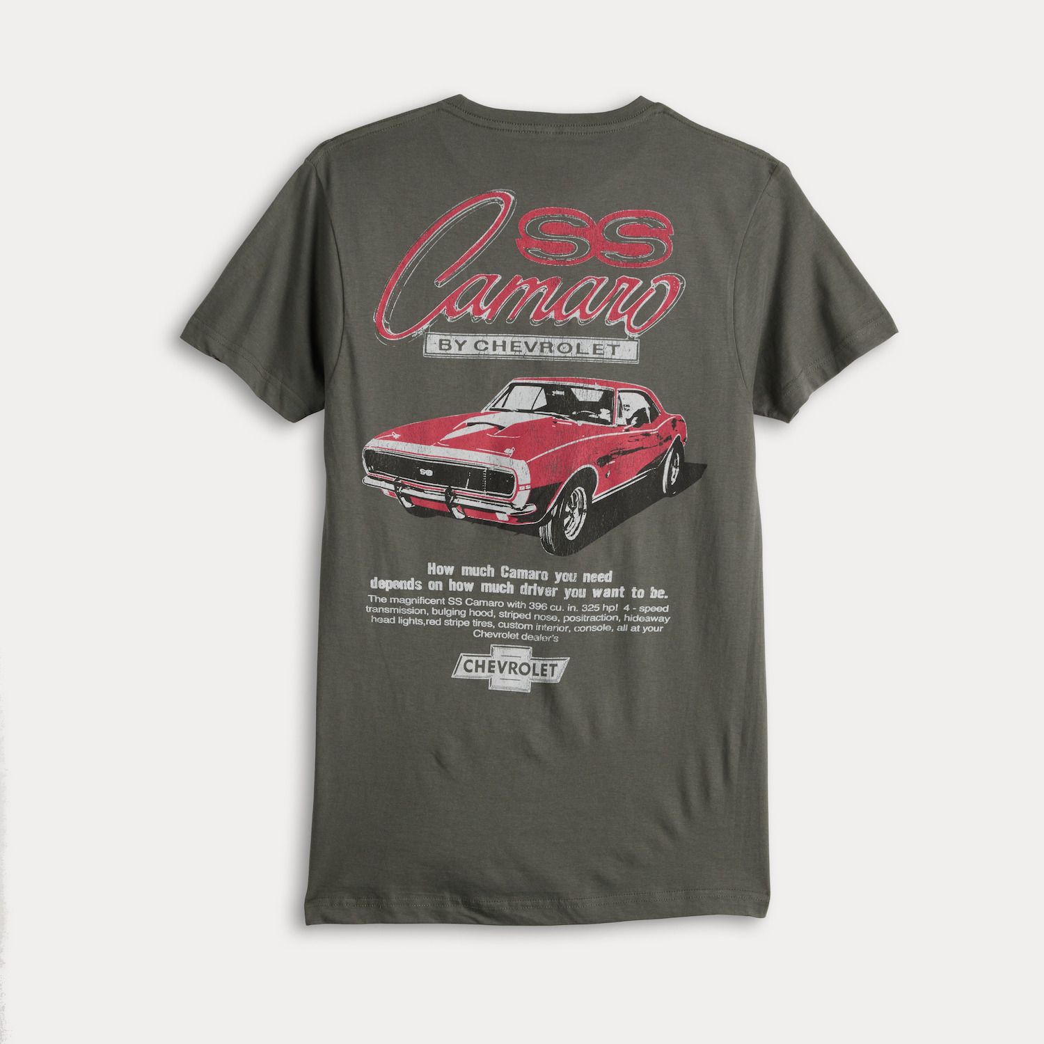 GM Men's Chevrolet Camaro SS Muscle Car Graphic Tee - Red (Sizes S-3XL)