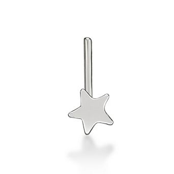 Lila Moon 14k White Gold Star L-Shaped Nose Stud