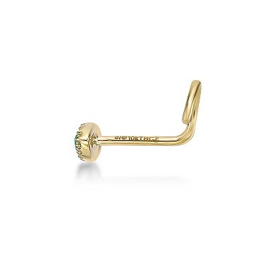 Lila Moon 14k Gold Enameled Evil Eye Curved Post Nose Stud