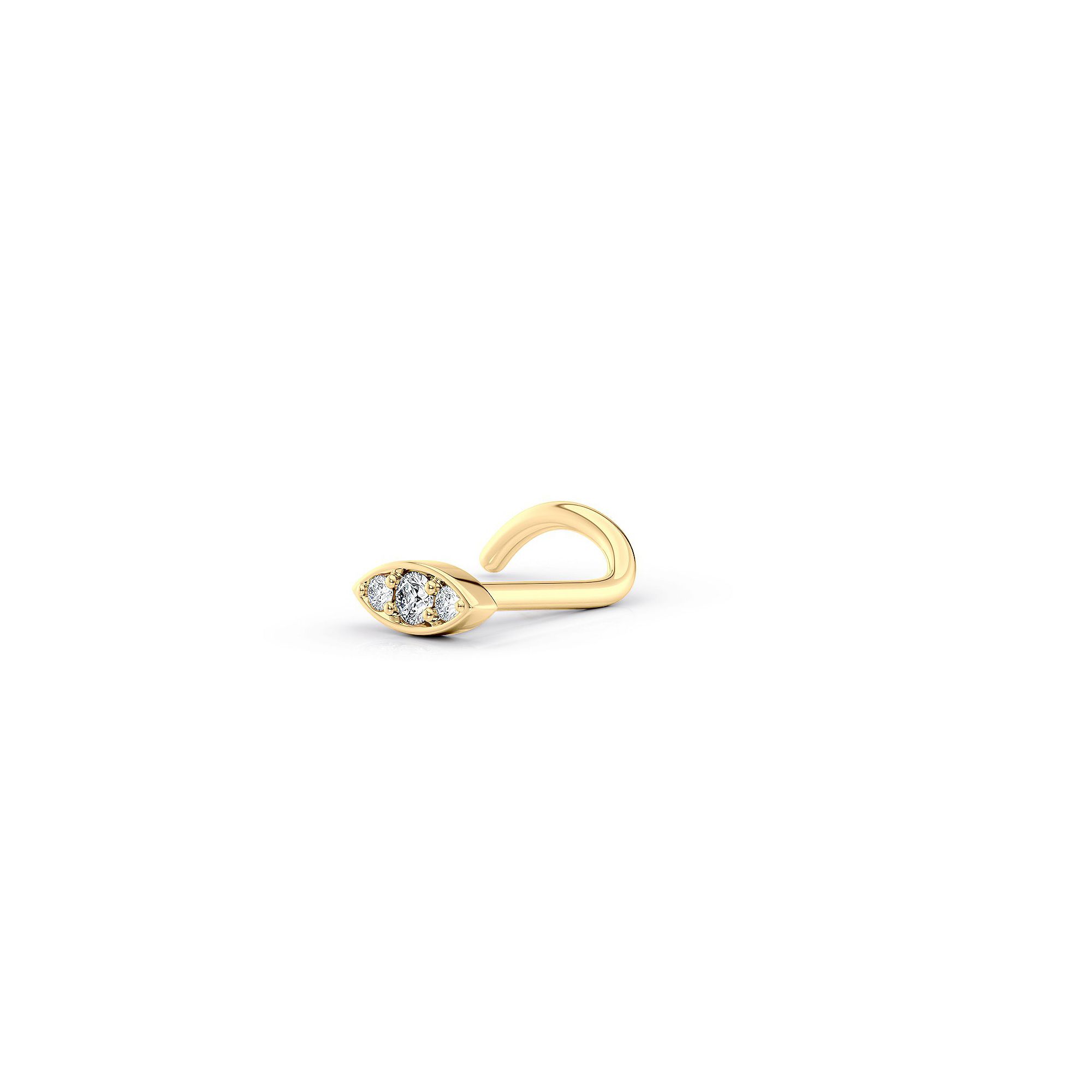 Lila Moon 14k Gold Cubic Zirconia Evil Eye Curved Nose Stud, Womens