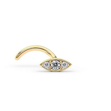 Lila Moon 14k Gold Cubic Zirconia Evil Eye Curved Nose Stud