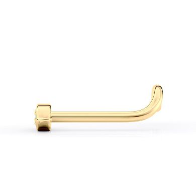 Lila Moon 14k Gold Cubic Zirconia Evil Eye Curved Nose Stud