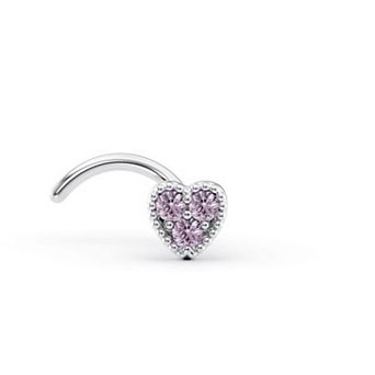 Lila Moon 14k Gold Purple Cubic Zirconia Curved Nose Stud