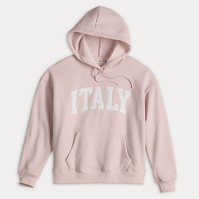 Juniors' Pink Republic Hooded Kangaroo Pocket Pullover Hoodie
