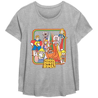 Disney's Schoolhouse Rock! Rainbow Road Walk Plus Size Flowy Graphic Tee