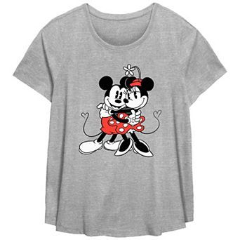 Disney's Mickey Mouse And Minnie Mouse Sweet Hug Plus Size Flowy Graphic Tee