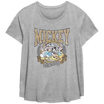Disney's Mickey Mouse And Friends Crest Plus Size Flowy Graphic Tee