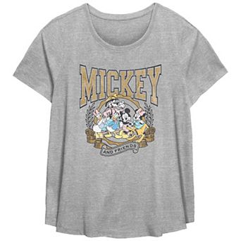 Disney's Mickey Mouse And Friends Crest Plus Size Flowy Graphic Tee