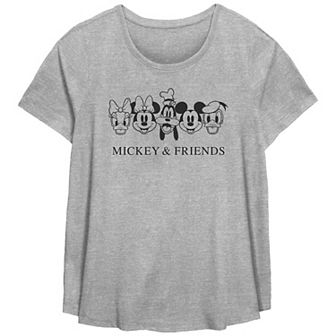Disney's Mickey Mouse And Friends Character Faces Plus Size Flowy Graphic Tee