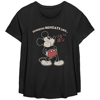 Disney's Mickey Mouse Ignoring Mondays Like La La La Plus Size Flowy Graphic Tee