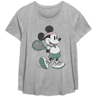 Disney's Mickey Mouse Vintage Tennis Player Plus Size Flowy Graphic Tee