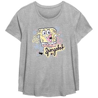 Plus Size Nickelodeon SpongeBob SquarePants Airbrush Poster Flowy Graphic Tee