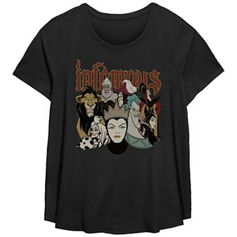 Disney Villains Infamous Characters Plus Size Flowy Graphic Tee