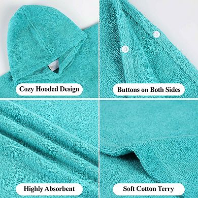 SUPERIOR Kids' Lightweight Plush Soft Terry Hooded Bathrobe