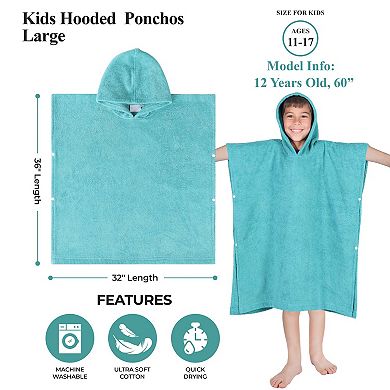 SUPERIOR Kids' Lightweight Plush Soft Terry Hooded Bathrobe