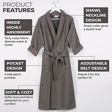 SUPERIOR Waffle Weave Soft Oversized Adult Bath Robe