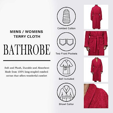 SUPERIOR Ultra-Soft Terry Adult Lightweight Luxury Bathrobe