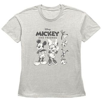 Disney's Mickey Mouse And Friends Sketches Women's Graphic Tee