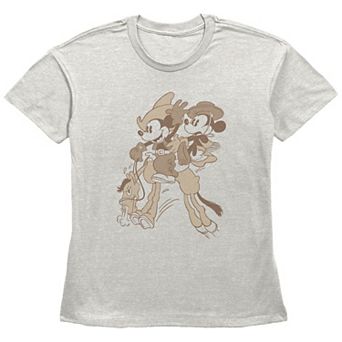 Disney's Mickey Mouse And Minnie Mouse Wild Horse Ride Women's Graphic Tee