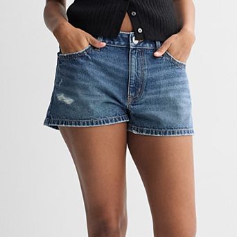 Juniors' SO® Mid-Rise Relaxed Curvy Jean Shorts