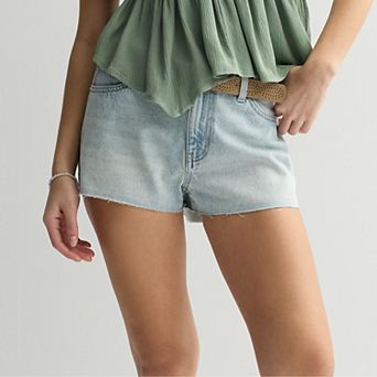 Juniors' SO® Mid-Rise Relaxed Curvy Jean Shorts