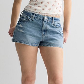 Juniors' SO® Mid-Rise Relaxed Curvy Jean Shorts