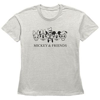 Disney's Mickey Mouse And Friends Character Head Lineup Women's Graphic Tee