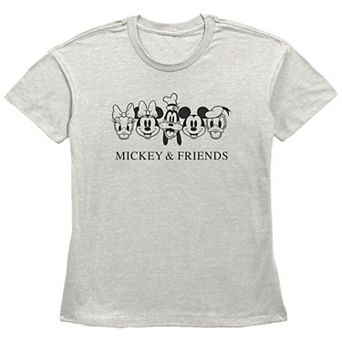 Disney's Mickey Mouse And Friends Character Head Lineup Women's Graphic Tee