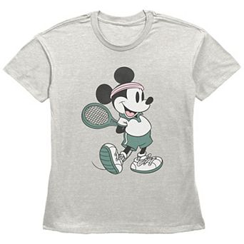Disney's Mickey Mouse Vintage Tennis Player Women's Graphic Tee