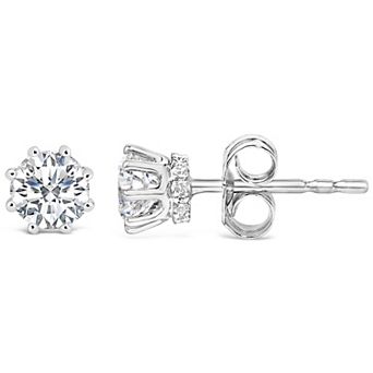 Haus of Brilliance 14k White Gold 1 Carat T.W. Lab-Grown Diamond Stud Earrings