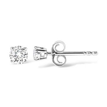 Haus of Brilliance 14k White Gold 1/2 Carat T.W. Lab-Grown Diamond Solitaire Push-Back Stud Earrings
