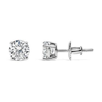 Haus of Brilliance 14k White Gold 1 Carat T.W. Lab-Grown Diamond Solitaire Stud Earrings