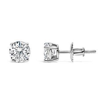 Haus of Brilliance 14k White Gold 1 Carat T.W. Lab-Grown Diamond Solitaire Stud Earrings