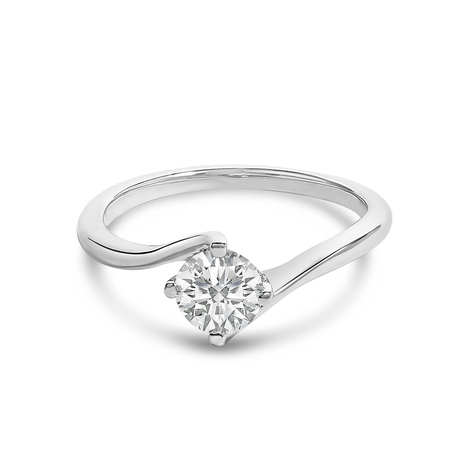 Haus of Brilliance 14k White Gold 3/4 Carat T.W. Lab-Grown Diamond Twist So