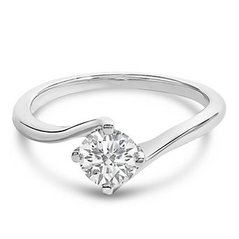 Haus of Brilliance 14k White Gold 3/4 Carat T.W. Lab-Grown Diamond Twist Solitaire Ring