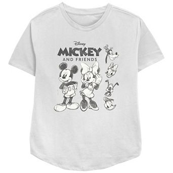 Disney's Mickey Mouse And Friends Sketches Women's Relaxed Fit Graphic Tee
