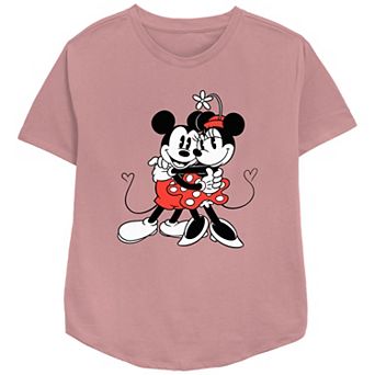 Disney's Mickey Mouse And Minnie Mouse Sweet Hug Women's Relaxed Fit Graphic Tee