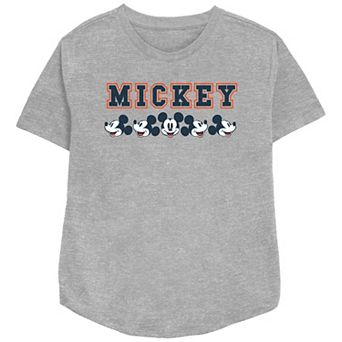 Disney's Mickey Mouse Face Profile Lineup Women's Relaxed Fit Graphic Tee