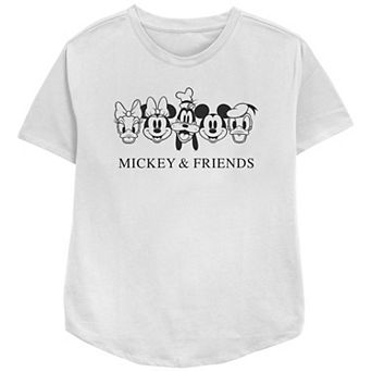 Disney's Mickey Mouse And Friends Character Head Lineup Women's Relaxed Fit Graphic Tee