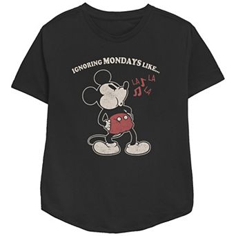 Disney's Mickey Mouse Ignoring Mondays Like La La La Women's Relaxed Fit Graphic Tee