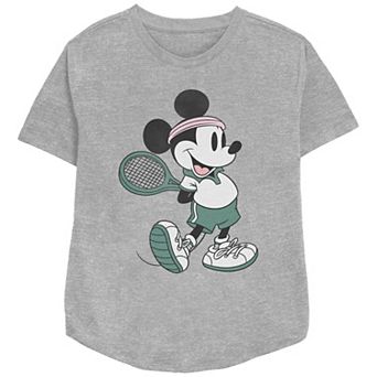 Disney's Mickey Mouse Vintage Tennis Player Women's Relaxed Fit Graphic Tee