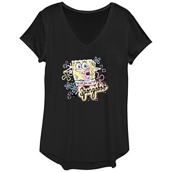 Women's Nickelodeon SpongeBob SquarePants Airbrush Poster Graphic Tee
