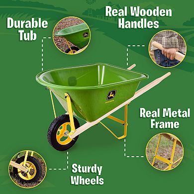 Sunny Days Entertainment John Deere Wheelbarrow and 8-Piece Garden Set