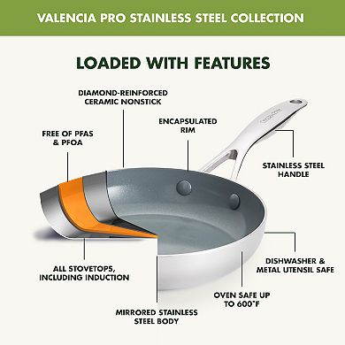 GreenPan Valencia Pro 8-in. Stainless Steel Fry Pan