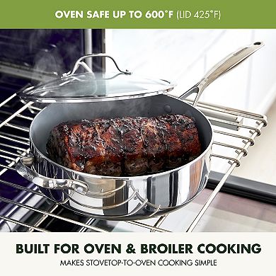 GreenPan Valencia Pro 5-qt. Helper Handle Ceramic Nonstick Covered Saute Pan
