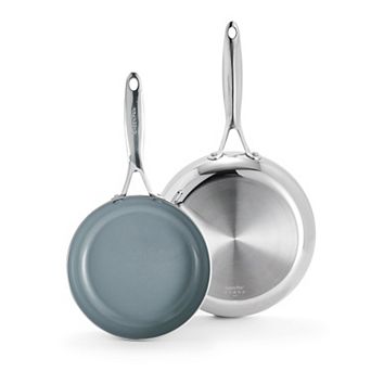 GreenPan Valencia Pro 2 pc Nonstick Stainless Steel Ceramic Fry Pan Set