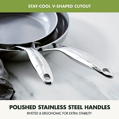 GreenPan Valencia Pro 2-Pc. Nonstick Stainless Steel Ceramic Fry Pan Set