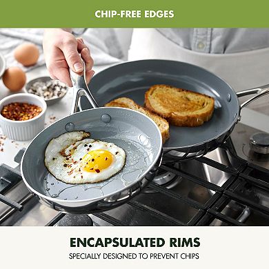 GreenPan Valencia Pro 2-Pc. Nonstick Stainless Steel Ceramic Fry Pan Set